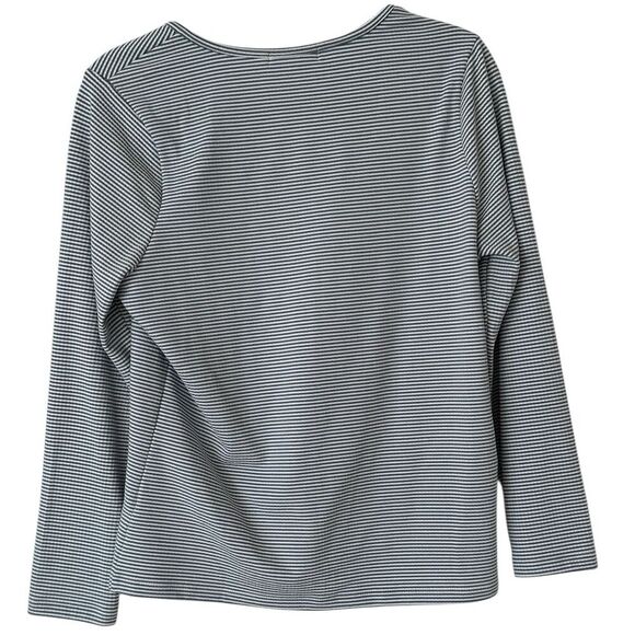 Design History Women's M Blue Striped Long Sleeve Button-Up Top - Picture 8 of 9